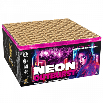 Neon Outburst, 4er Verbund-Batterie mit 144 Schuss
