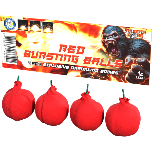 Red Bursting Balls, 4er Pack