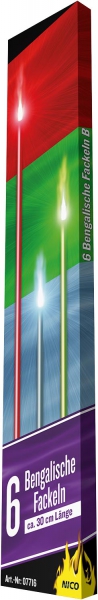 Bengalische Fackeln 30cm, 6er-Schachtel